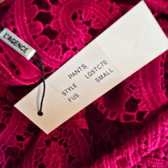 L'Agence Geraldine Paisley Crochet Cover Up Pants Elastic Drawstring Waist S NEW - Picture 6 of 9